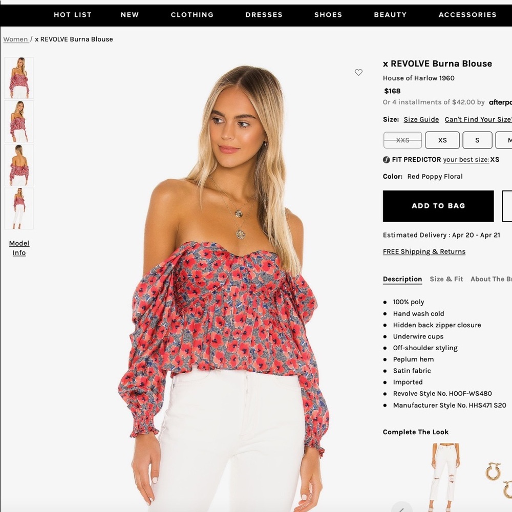 House of Harlow 1960 Burna Blouse x Revolve